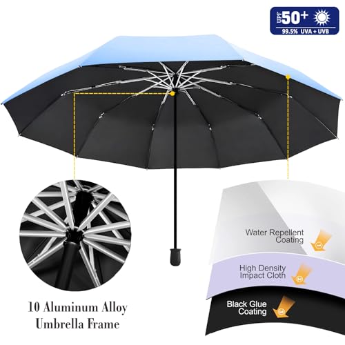 UPF 50+ Beach Umbrella with Adjustable Universal Clamp