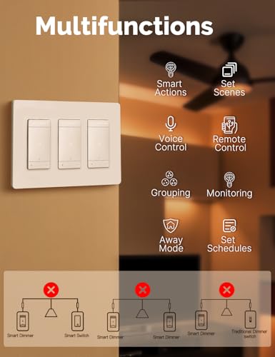 Star Ring WiFi Dimmer Light Switch (3 Count)