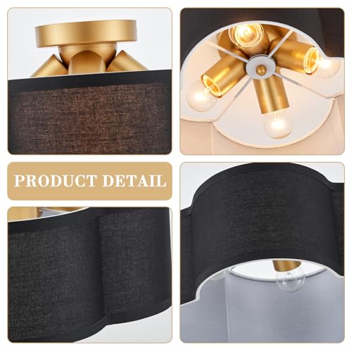 Black Semi Flush Mount Ceiling Light Fixture
