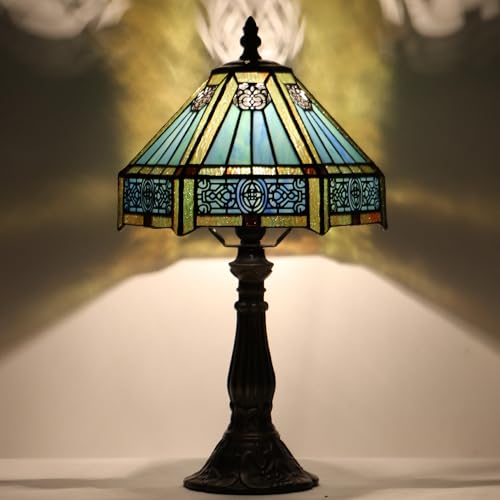 Tiffany Lamp Stained Glass Table Bedside Accent Light 8X8X14.5 inch