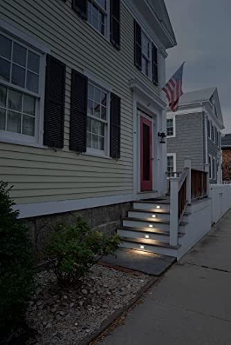 Low Voltage Outdoor Step Lights 12V 3W Stair Lighting with Horizontal Louvered Faceplate (6 Count)