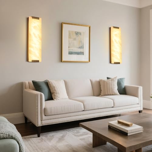 Alabaster Wall Sconces Set of Two (2 Count)
