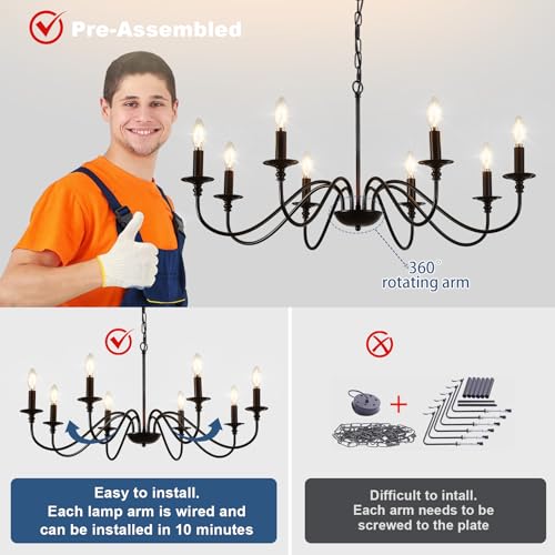 Black Chandelier Light Fixture