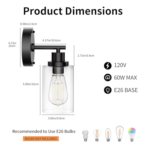 Black Wall Sconce Light
