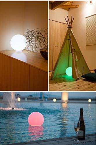 8-inch Ultra-Fun LED Glowing Ball Light w/Remote, RGB Color Changing Globe Mood Lamp, 16 Colors 8 Brightness 4 Lighting Modes, Waterproof, Rechargeable & AC Adapter Power, Stunning Light Orb