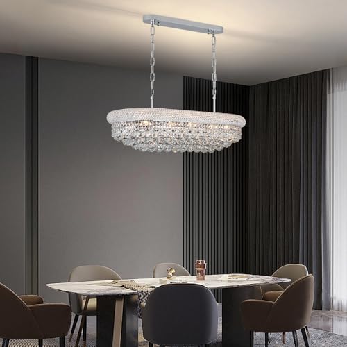 Chrome Crystal Chandeliers for Dining Room