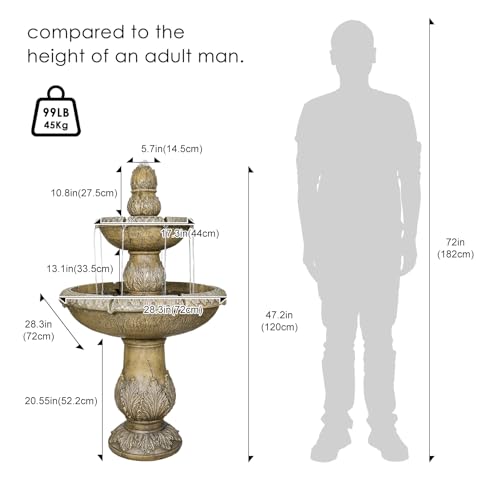 47.2" Water Fountain Outdoor