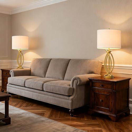 LORBAY HIGHTRY Gold Table Lamps for Bedroom Set of 2