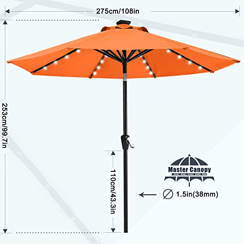 9ft Patio Umbrella with Solar Lights