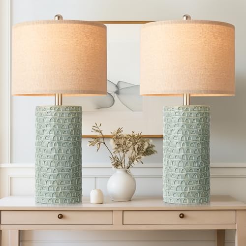 23" Modern Ceramic Table Lamp Set of 2 (2 Count)