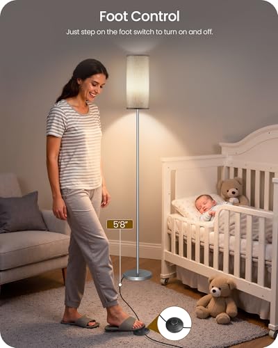 Dimmable Floor Lamps for Living Room with Remote and Foot Switch