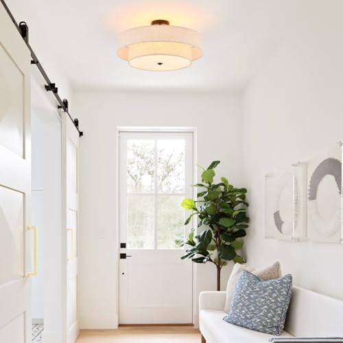Modern Semi Flush Mount Ceiling Light 21.7" Modern Black 4