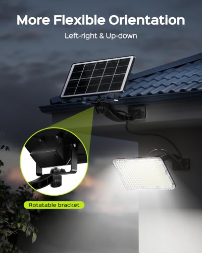 Solar Lights Outdoor 299 LED 1000 Lumens Bright Solar Black 2 Pack (2 Count)