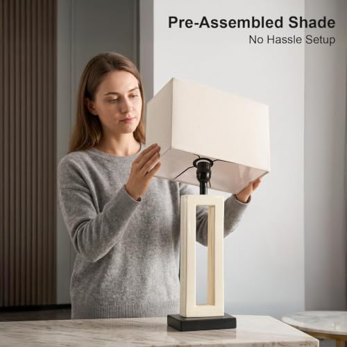 22" Modern Ceramic Table Lamps Set of 2 (2 Count)
