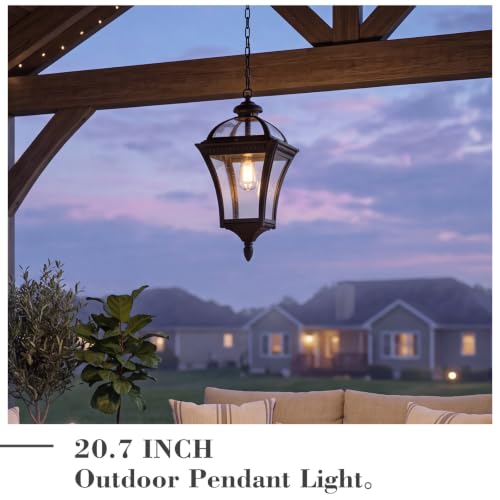 20.7" Dusk to Dawn Outdoor Pendant Lights