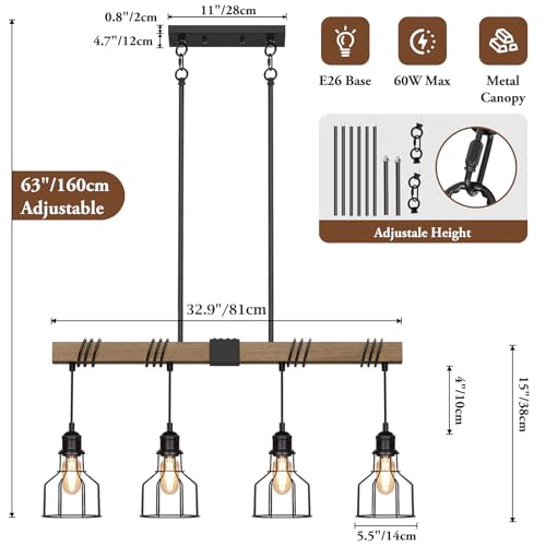 4 Light Kitchen Chandeliers Over Table Farmhouse Dining Room Light