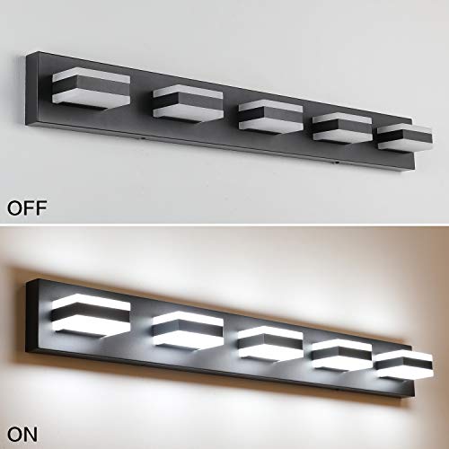 Black Bathroom Vanity Lights Over Mirror Dimmable LED Modern Black Bathroom Lighting Bath Wall Lighting S8568