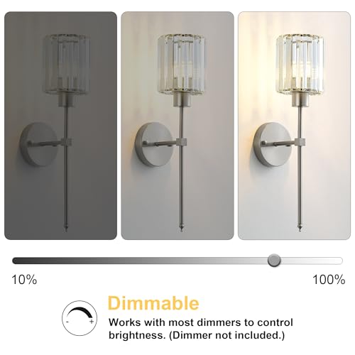 Hardwired Crystal Wall Sconces Set of 2