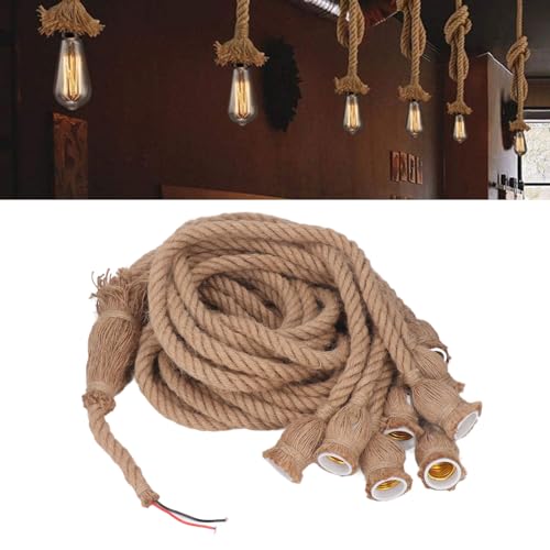 8 Heads Hemp Rope Pendant Light