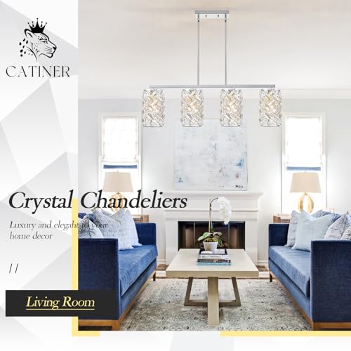 40" Chrome Crystal Linear Chandelier