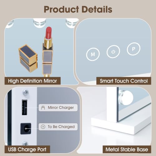 Vanity Mirror with Lights (17 Count)