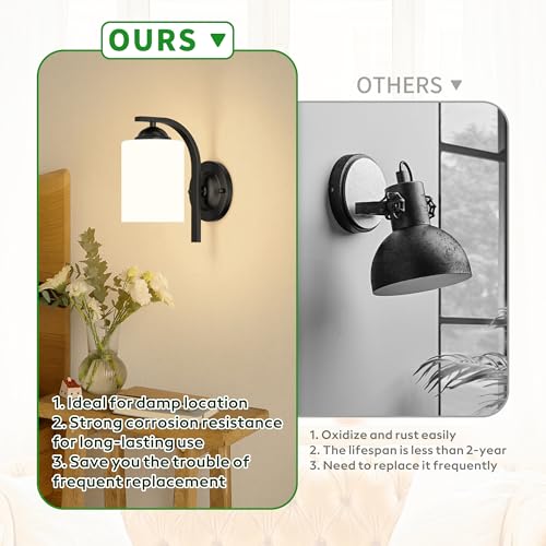 Black Wall Sconces Lights for Bathroom (2 Count)