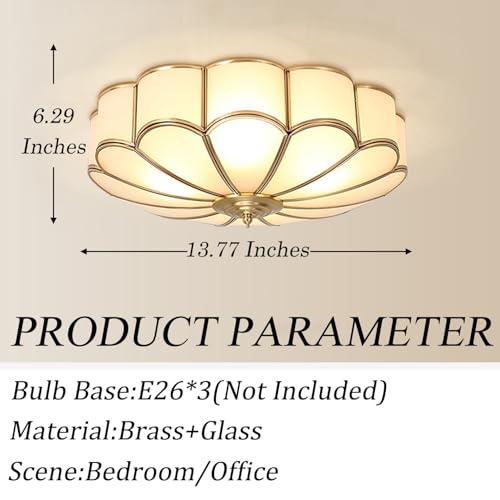 14 Inch Brass Flush Mount Ceiling Light