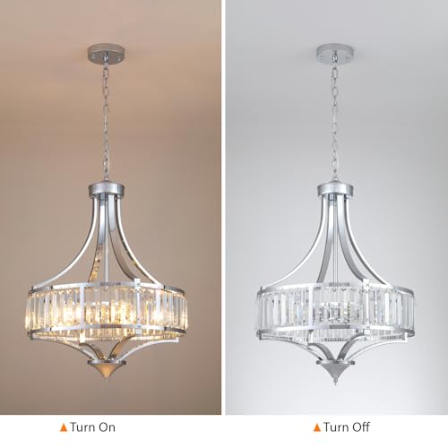 Modern Chrome Crystal Chandelier (5 Count)