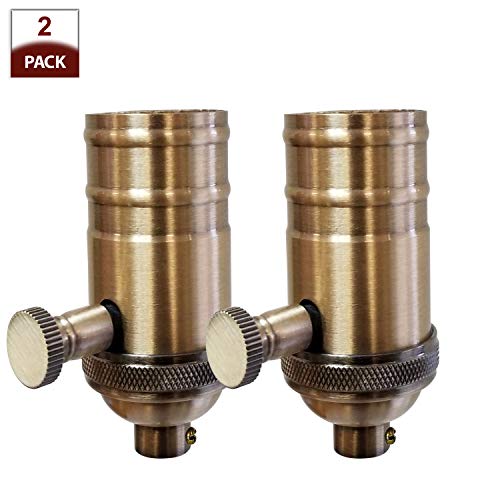 Vintage Turn Knob Dimmer Lamp Socket for Incandescent LED Bulbs (2 Count)