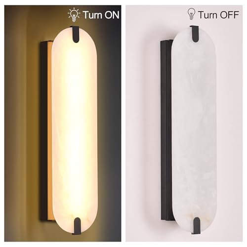 22.8in Alabaster Wall Sconce Set of Two