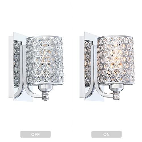 Crystal Wall Sconce with Chrome Finish (2 Count)