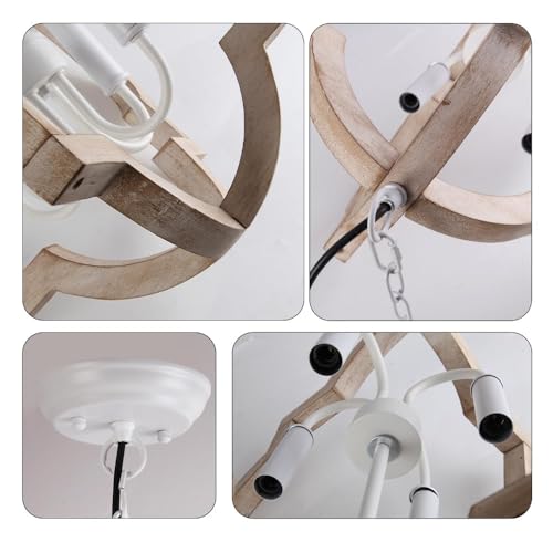 White Wood Chandelier 4 (4 Count)