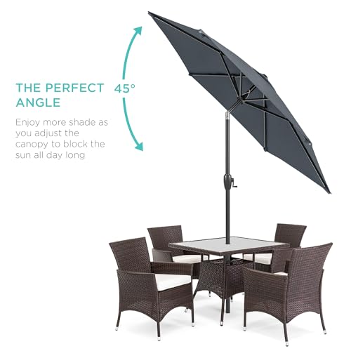 7.5ft Solar Umbrella LED Lighted Patio Umbrella