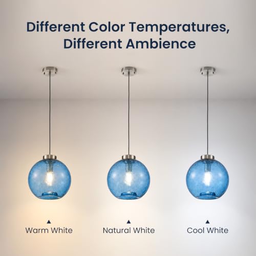 11.8" Coastal Blue Globe Seeded Glass Kitchen Island Pendant Light