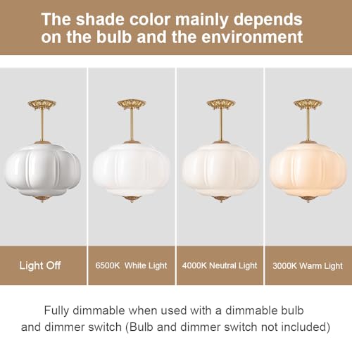 Vintage Milk Glass Ceiling Light
