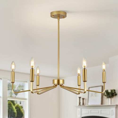 6 Light Gold Chandelier