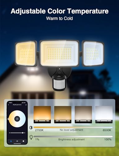 100W Smart Outdoor Security Lights with Motion Sensor