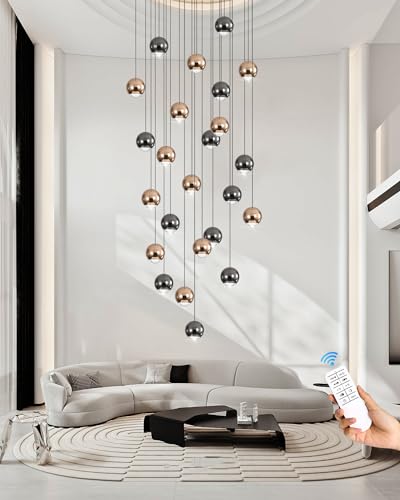 LED Staircase Chandelier Crystal Ceiling Lights Large Chandeliers for High Ceilings
