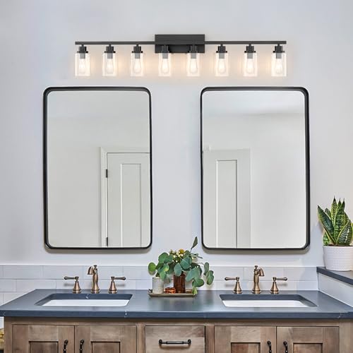 8 Light Black Bathroom Vanity Light Fixture