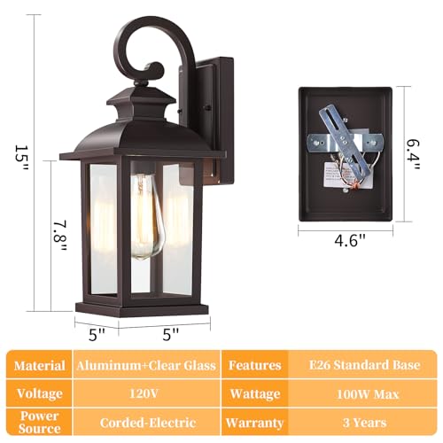Brown Outdoor Wall Lights for House Garage 2 (2 Count)