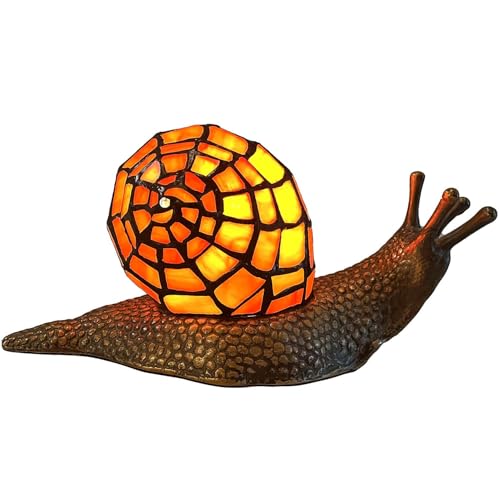 L10963 Tiffany Style Stained Glass Land Snail Accent Lamp