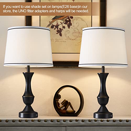 White Bedside Lamp Shades Set of 2 Replacement (2 Count)