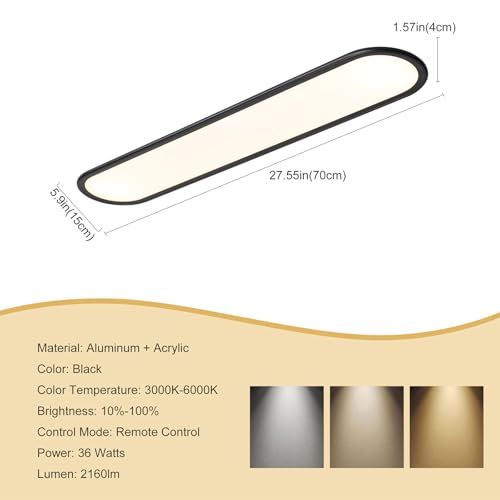 27.6 Inch Dimmable LED Linear Ceiling Light