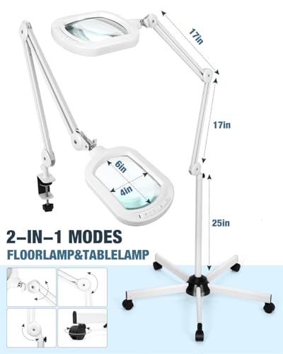 15X Magnifying Glass with Light and Stand