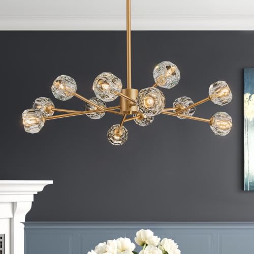 Gold Sputnik Chandeliers for Dining Room Light Fixture Over Table