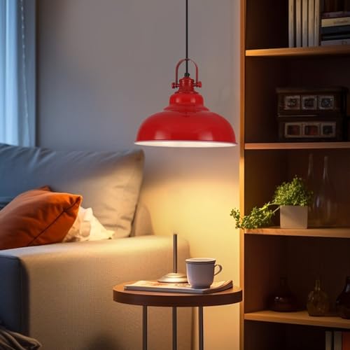 Red Dome Pendant Light (3 Count)