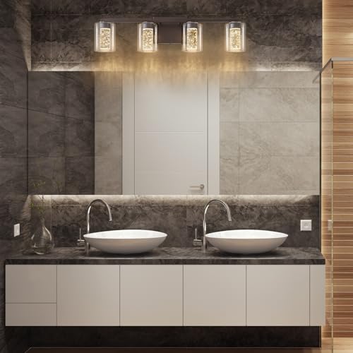 4 Light Bronze Vanity Light with 3 Color Modes (4 Count)