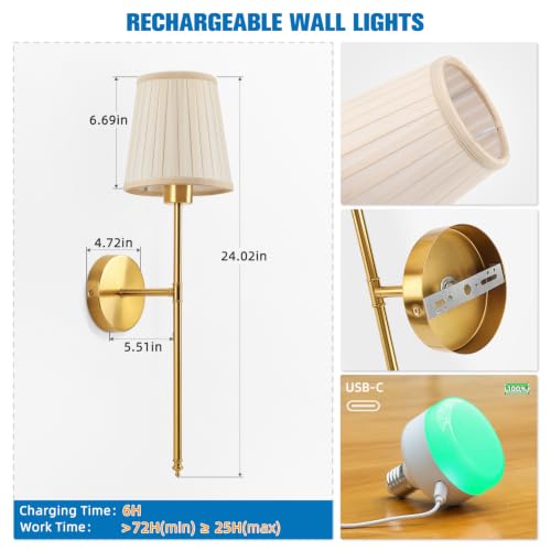 Battery Operated Wall Sconce Set of 2 (2 Count)