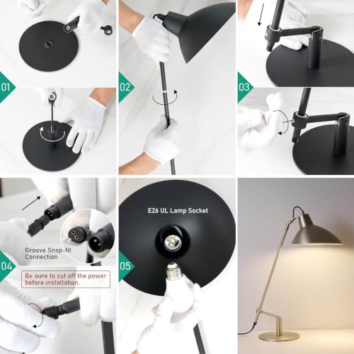 Desk Lamp Modern Industrial 100% Metal Adjustable Table Lamp 24"