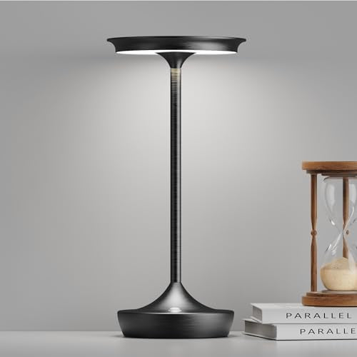 LED Cordless Table Lamp 6000mAh Rechargeable Battery Outdoor Light Black